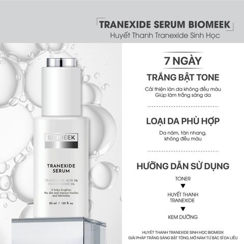 Serum Dưỡng Sáng Đều Màu Da Biomeek Tranexide 30ml - Huyết Thanh Trắng Da, Chống Nám, Cải Thiện Sắc Tố, Phù Hợp Với Mọi Loại Da