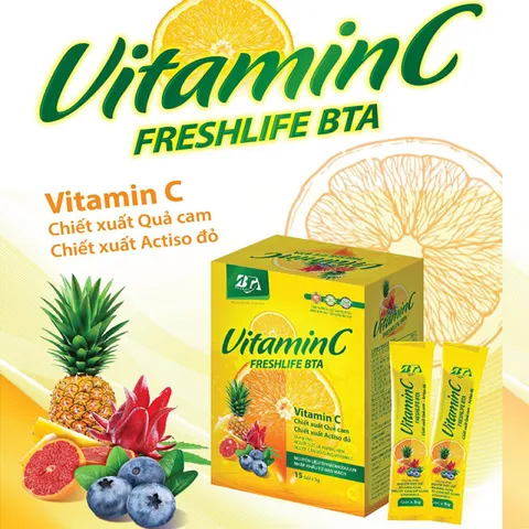 Bột Uống Bổ Sung Vitamin C Freshlife BTA - Tăng Cường Miễn Dịch, Dễ Hấp Thu, Hỗ Trợ Sức Khỏe - Hộp 15 Gói X 5g