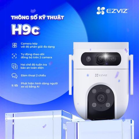 Camera Wifi 2 mắt Ezviz H9C 3K 5MP - Quay Xoay 360 Độ, Tầm Nhìn Ban Đêm Rõ Nét, Chống Nước IP66 cho Ngoài Trời