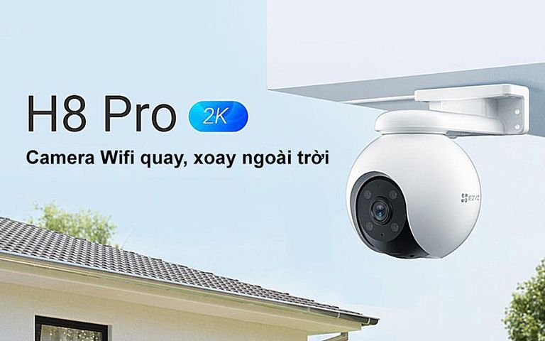 Camera WiFi ngoài trời Ezviz H8 Pro 2K 3MP quay 360 độ - Quan sát toàn cảnh, đàm thoại 2 chiều, bảo mật hiệu quả