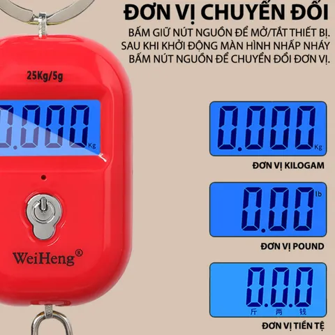 Cân Điện Tử Cầm Tay Mini WeiHeng 15g-25kg - Thiết Kế Nhỏ Gọn, Đo Chính Xác, Tiện Dụng Cho Thực Phẩm Và Đồ Đạc