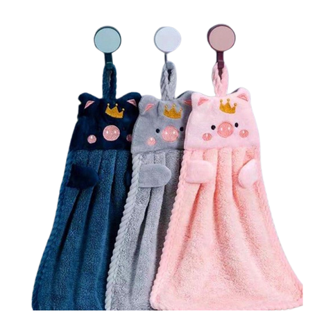 Combo 3 Khăn Lau Tay Nhà Bếp Treo Tường Hình Thú Cotton Mềm Mại - Lưu Giữ Vệ Sinh Gọn Gàng Cho Không Gian Bếp