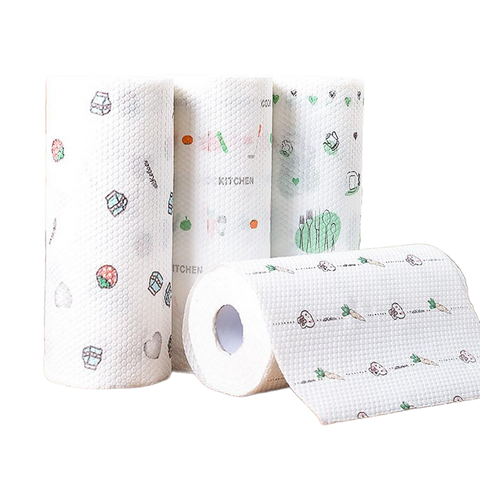 Cuộn khăn giấy lau bếp đa năng tái sử dụng - Giấy thấm hút nước, mềm mại, dễ giặt, tiện lợi cho mọi nhu cầu vệ sinh bếp.