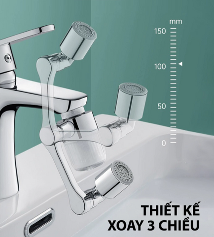 Đầu Lọc Nước Vòi Bồn Rửa Mặt Mifan - Tay Xoay 3 Chiều 1080 Độ, 2 Chế Độ Phun, Chất Liệu Đồng Cao Cấp, Dễ Dàng Lắp Đặt