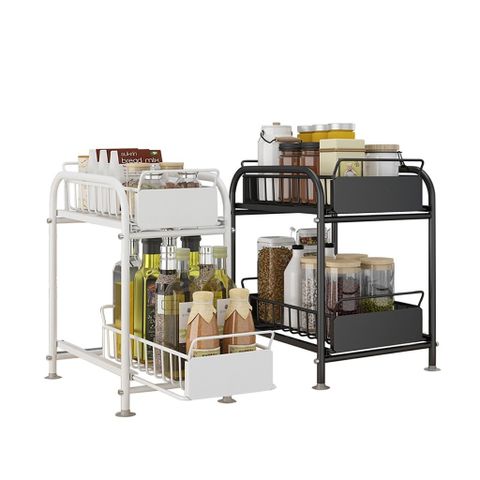 Kệ Ngăn Kéo Trượt 2 Tầng Đa Năng Để Bàn Nhà Bếp Nhật Bản - Thiết Kế Hiện Đại Cho Không Gian Gọn Gàng, Chịu Lực Tốt