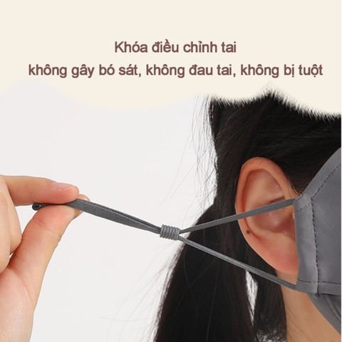 Khẩu Trang Vải Chống Tia UV Sakii Cao Cấp - Thiết Kế Mặt Nạ UPF50+ Bảo Vệ Da Nắng - Kháng Khuẩn, Thoáng Mát, Giặt Được Nhiều Lần