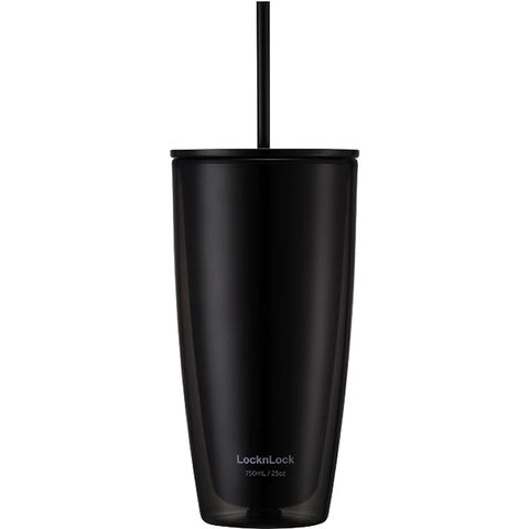 Ly nhựa 2 lớp Lock&Lock kèm ống hút HAP507 750ml - Chống nhiệt, thiết kế tiện dụng, lý tưởng cho nước lạnh và nước đá