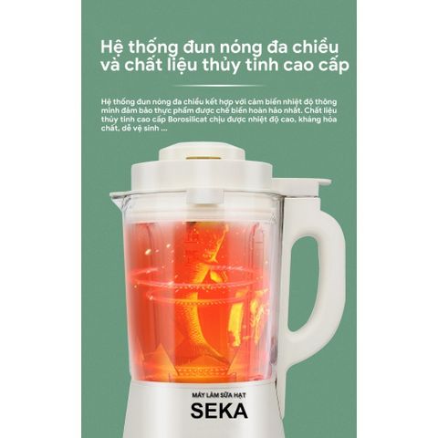 Máy Làm Sữa Hạt Seka GL300 - Đa Chức Năng Xay Nấu 12 Chức Năng, Dung Tích 1.75L, Thủy Tinh Borosilicat Chất Lượng Cao