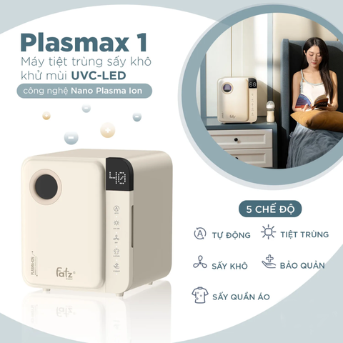 Máy Tiệt Trùng Bình Sữa Fatzbaby UVC-LED Plasmax 1 FB4725ZH - Công Nghệ Nano Plasma Ion, Khử Mùi và Tiệt Trùng Hiệu Quả 25L