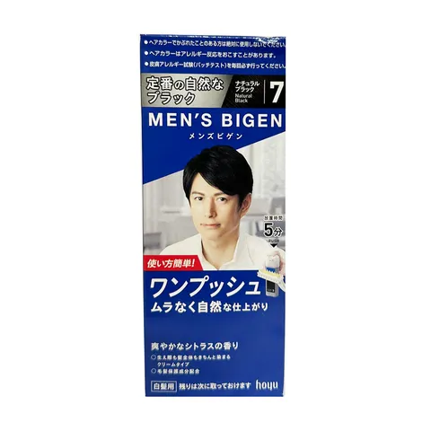 Nhuộm Tóc Phủ Bạc Cho Nam Hoyu Men's Bigen - Tóc Đen Tự Nhiên, Không Gây Kích Ứng, Dễ Dàng Sử Dụng Tại Nhà, Bền Màu