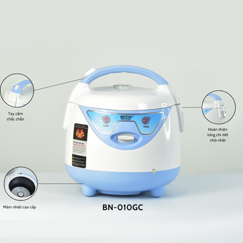 Nồi Cơm Điện Mini Bennix BN-010GC 1 Lít - Dung Tích Nhỏ Gọn, Giữ Nhiệt Tốt, Thích Hợp Cho 1-2 Người ăn