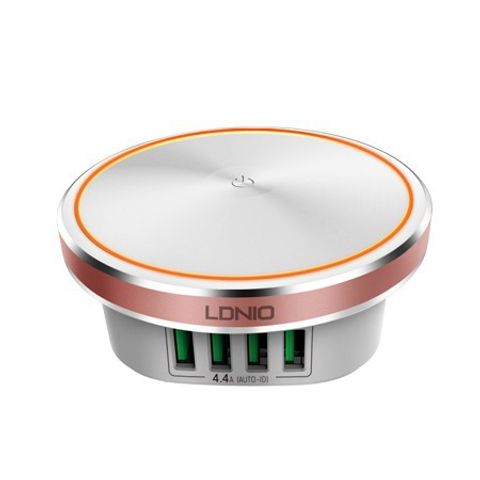 Sạc 4 cổng USB LDNIO A4406 với đèn ngủ, bộ sạc đa năng tiện lợi, dễ sử dụng và an toàn cho trẻ em, 4.4A, thiết kế gọn nhẹ