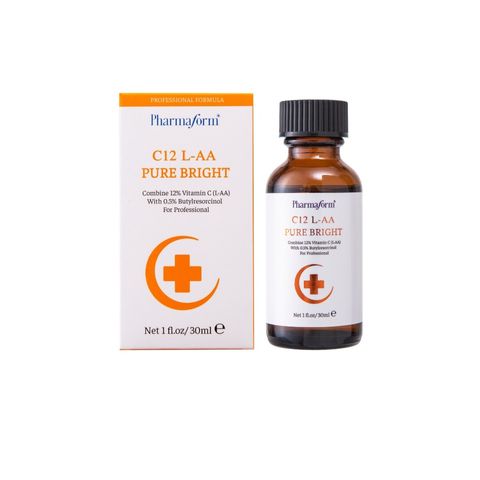 Serum Pharmaform C12 L-AA Pure Bright - Dưỡng sáng da, chống oxi hóa và ngăn lão hóa hiệu quả cho làn da mịn màng, khỏe mạnh