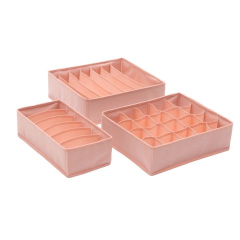 Bộ 3 Hộp Vải Đựng Đồ Lót và Tất Vớ Tiện Lợi - Giúp Không Gian Phòng Gọn Gàng, Thẩm Mỹ Cao và Dễ Tìm Kiếm