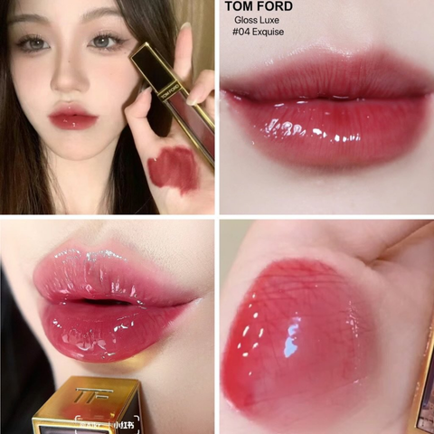 Son Bóng Tom Ford Gloss Luxe Lip Gloss 04 Exquise - Đỏ Đất Cao Cấp, Bóng Mướt, Thời Trang Dễ Dùng, Dưỡng Môi Căng Mọng