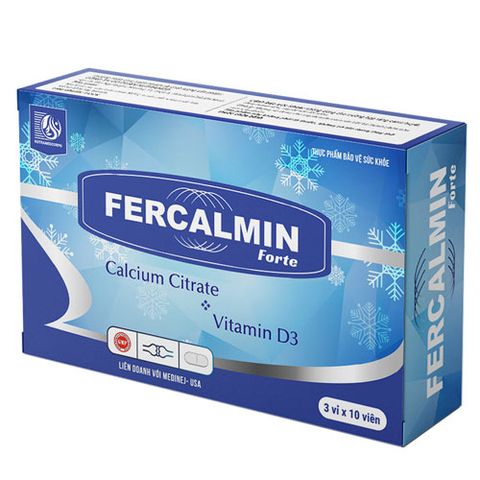 Viên uống bổ sung canxi, vitamin và khoáng chất Nutramed Fercalmin Forte - Hỗ trợ xương chắc khỏe cho mẹ và bé, 30 viên/hộp