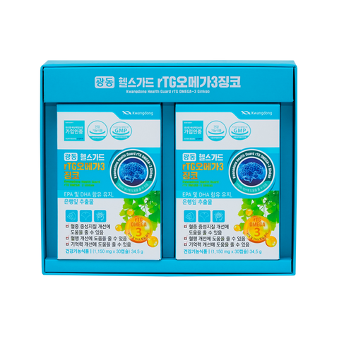 Viên uống bổ não Kwangdong rTG Omega 3 - Tăng cường trí nhớ và giảm căng thẳng - 60 viên hỗ trợ sức khỏe tâm thần