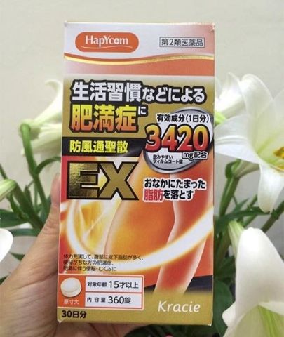 Viên uống giảm béo bụng Hapycom EX 3420mg - Hỗ trợ giảm mỡ, thanh lọc cơ thể và tạo cảm giác no lâu từ Nhật Bản, Hộp 360 viên