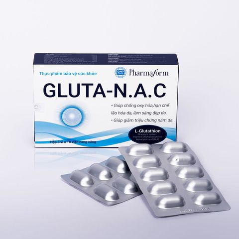 Viên uống làm sáng da Pharmaform Gluta-N.A.C - Hỗ trợ chống oxy hóa và cải thiện làn da, 30 viên cho người trưởng thành