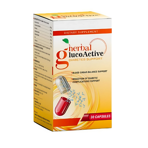 Viên uống Herbal GlucoActive - Hỗ trợ ổn định đường huyết, tăng cường sức khỏe, phòng ngừa biến chứng tiểu đường - Hộp 30 viên