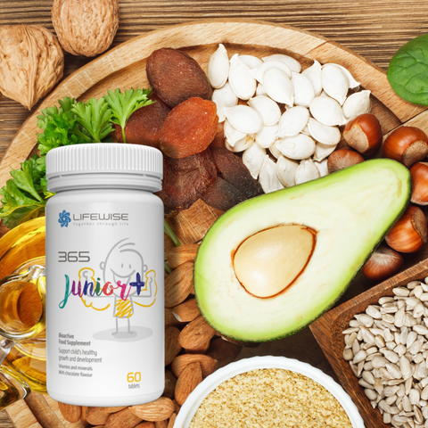 Viên uống LifeWise 365 Junior+ cung cấp vitamin cho trẻ - Hỗ trợ phát triển xương, trí nhớ và miễn dịch tốt hơn, 60 viên/ngày.