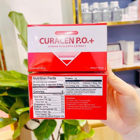 Viên Uống Nhau Thai Curacen P.O+ - Hỗ Trợ Làm Đẹp Da, Tăng Cường Tuần Hoàn, Mờ Nếp Nhăn Và Dưỡng Trắng Da Tươi Trẻ