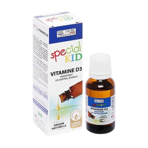 Siro Vitamine D3 Special Kid của Pháp 20ml - Hỗ trợ phát triển xương và hấp thụ canxi cho trẻ từ sơ sinh, hệ miễn dịch khỏe mạnh