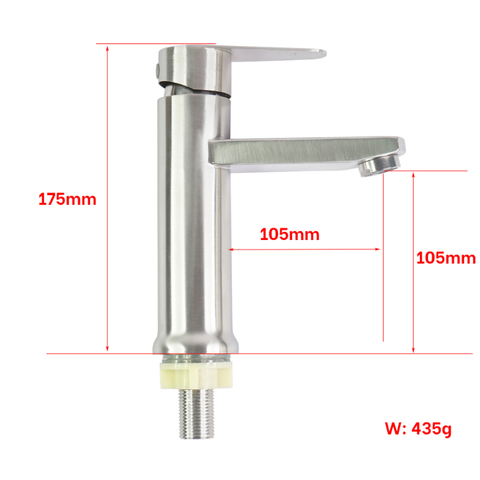 Vòi rửa mặt lavabo lạnh Inox 304 Hobby Home Decor LBL5 - Thiết kế hiện đại, chống rỉ sét, dễ dàng vệ sinh cho mọi không gian nội thất