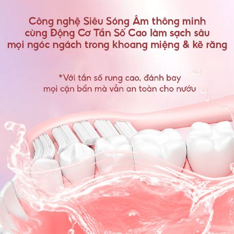 Bàn Chải Điện Hangy HY23 Pro - 5 Chế Độ, Chống Nước IPX7, Cáp Sạc Type C, Pin 2000mAh, Chăm Sóc Răng Miệng Hiện Đại