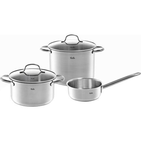 Bộ 3 nồi inox cao cấp Fissler San Francisco - Nồi và quánh thép không gỉ 20cm, 24cm, 16cm - Bền đẹp, tỏa nhiệt nhanh, dễ vệ sinh