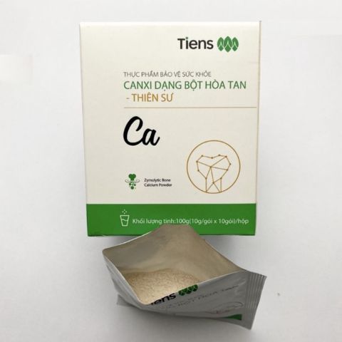 Canxi Dạng Bột Hòa Tan Tiens Thiên Sư - Hỗ Trợ Xương Khỏe, Hấp Thụ Nhanh, Thiết Kế Đột Phá - 100g (10 gói)