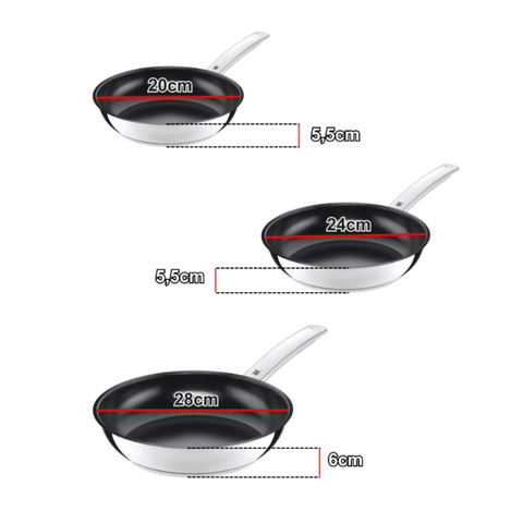 Chảo chống dính WMF Durado 28cm - Dùng cho mọi loại bếp, chịu nhiệt 400°C, thiết kế inox sang trọng, bề mặt ceramic chống dính bền lâu