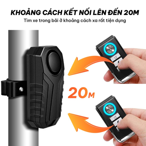 Chuông Báo Động Chống Trộm Xe Máy CTFAST KS-SP22R - Cảm Biến Rung, Điều Khiển Từ Xa, Tiếng Còi 113dB, Phù Hợp Cho Xe Máy, Xe Đạp