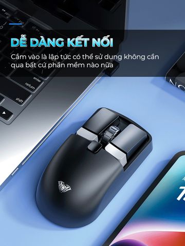 Chuột không dây Bluetooth Sidotech Aula SC320 - Pin sạc, cảm biến cao 4800 DPI, nhẹ nhàng, chống mỏi tay, nhiều màu sắc hấp dẫn