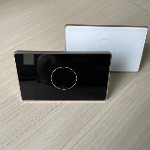 Công Tắc Cảm Ứng Thông Minh Zigbee Tuya Viền Vàng Hình Chữ Nhật - Điều Khiển Giọng Nói Tương Thích Google Home & Amazon Alexa