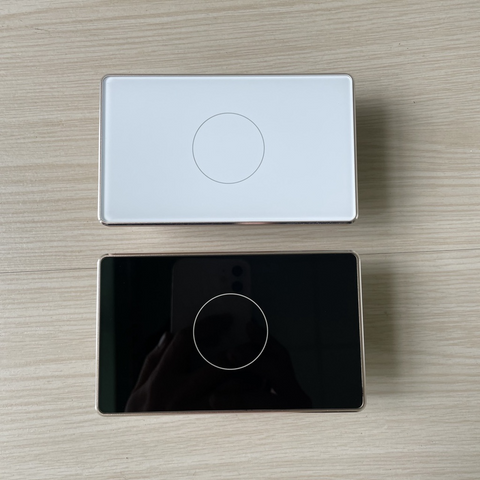 Công Tắc Cảm Ứng Thông Minh Zigbee Tuya Viền Vàng Hình Chữ Nhật - Điều Khiển Giọng Nói Tương Thích Google Home & Amazon Alexa