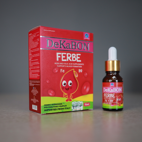Dekabon FERBE - Nước bổ sung sắt dạng giọt cho trẻ từ 4 tháng, hỗ trợ bổ máu và tăng cường sức khỏe, vị ngọt dễ uống
