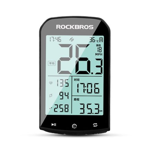 Đồng hồ không dây đo tốc độ xe đạp Rockbros M1 - Thiết bị GPS thông minh, chống nước IPX6, theo dõi nhịp tim và hiệu suất tập luyện chính xác.