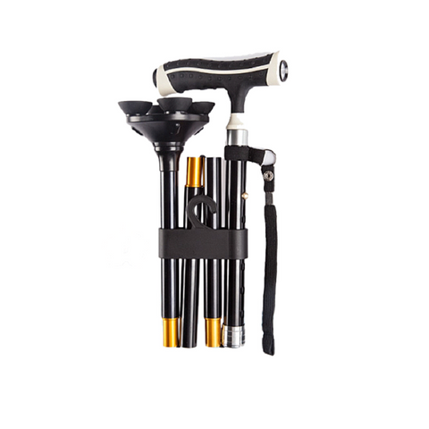 Gậy gấp gọn ONE-Care 928C có đèn - Thiết bị hỗ trợ đi lại an toàn cho người cao tuổi, chất liệu nhôm bền chắc, đế chống trượt, dễ dàng gấp gọn.