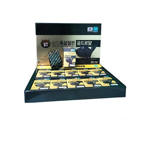 Hắc Sâm Lát SamJin Black Ginseng Sliced Gold Royal - Nhân Sâm Hàn Quốc Giàu Saponin Tăng Cường Sức Khỏe 200g