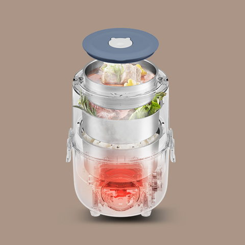 Hộp Cơm Cắm Điện Bear DFH-B15X3 3 Khay Inox Dung Tích 1.5L - Hâm Nóng Nhanh, Tháo Rời Tiện Lợi, Bảo Quản Thực Phẩm An Toàn