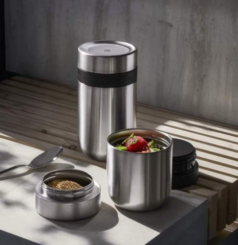 Hộp cơm giữ nhiệt 2 ngăn WMF MY2GO kèm thìa đũa & hộp đựng - Giữ nóng lạnh tối ưu, thiết kế nhỏ gọn cho văn phòng và dã ngoại