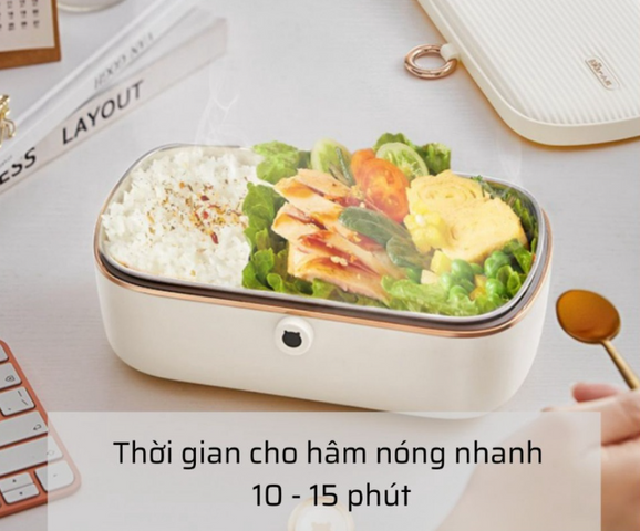 Hộp Cơm Giữ Nhiệt Cắm Điện Inox Cao Cấp Bear DFH-P09E5 - Hâm Nóng Nhanh, Dung Tích 1L, Dễ Vệ Sinh, Phù Hợp Văn Phòng và Du Lịch