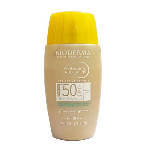 Kem Chống Nắng Bioderma Photoderm Nude Touch SPF50+ - Bảo Vệ Da Nhạy Cảm, Kiềm Dầu, Che Khuyết Điểm, Dung Tích 40ml