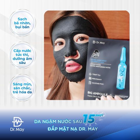 Mặt Nạ Dưỡng Ẩm Chuyên Sâu Dr. May - Công Nghệ Tencel & Than Hoạt Tính Binchotan, Giúp Cấp Ẩm Gấp 10 Lần, Phù Hợp Với Mọi Loại Da