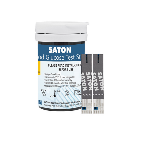 Máy Đo Đường Huyết SATON Kèm Kim Que - Thiết Bị Đo Đường Huyết Nhanh, Chính Xác, Nhỏ Gọn, Dễ Sử Dụng, Bộ Nhớ 500 Kết Quả