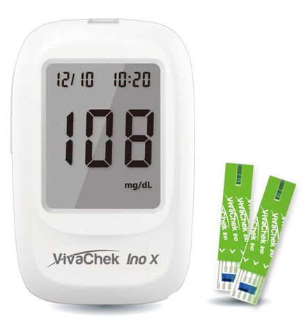 Máy Đo Đường Huyết VivaChek Ino X - Thiết Kế Thông Minh, Màn Hình LCD Lớn, Kết Quả Nhanh Chỉ Sau 5 Giây, Thích Hợp Cho Người Cao Tuổi