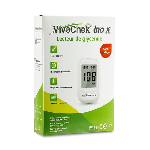 Máy Đo Đường Huyết VivaChek Ino X - Thiết Kế Thông Minh, Màn Hình LCD Lớn, Kết Quả Nhanh Chỉ Sau 5 Giây, Thích Hợp Cho Người Cao Tuổi