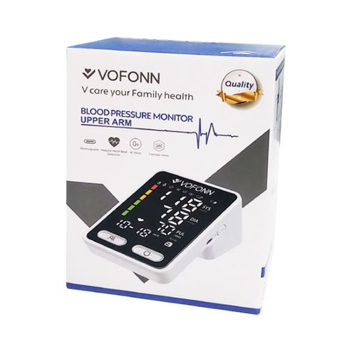 Máy đo huyết áp bắp tay điện tử Vofonn AXD-806 - Công nghệ đo dao động, chính xác, lưu 90 lần đo cho 2 người dùng, màn hình LED lớn.