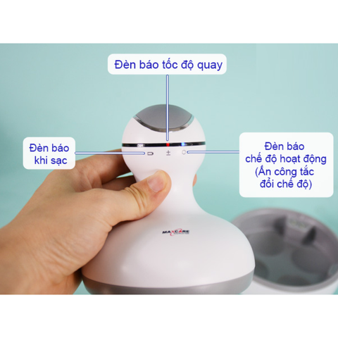 Máy massage cầm tay đa năng Maxcare Max631H - Thiết bị massage 4 con lăn 360 độ, giảm nhức mỏi toàn thân, dễ sử dụng, chống nước IPX7